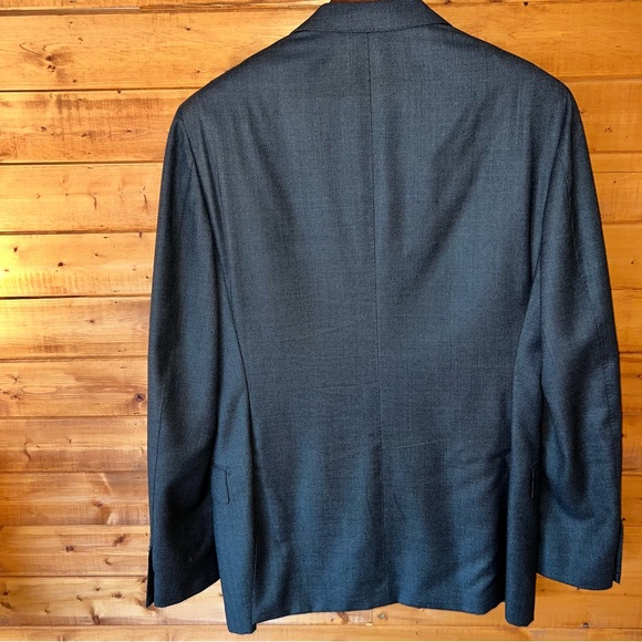 $899 SuitSupply FULL SUIT Sienna dark charcoal birds-eye Super 130s VBC wool 44R - Picture 9 of 16